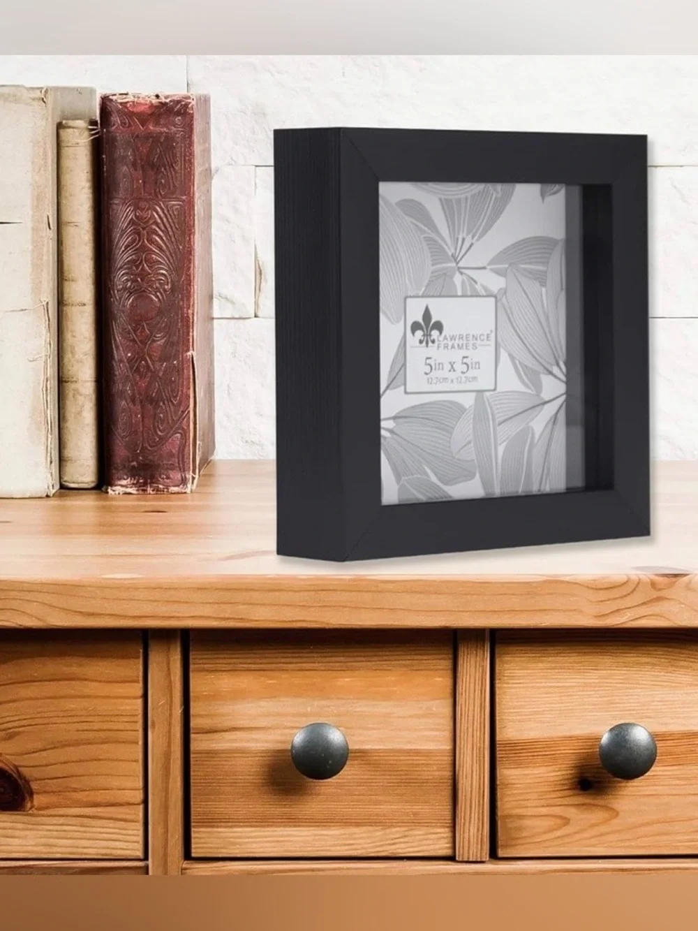 Lawrence Frames 785055 Shadow Box Frame, 5x5, Black